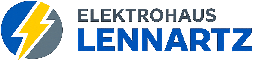 Firmenlogo von Elektrohaus Lennartz in dunkler Schrift auf hellem Hintergrund